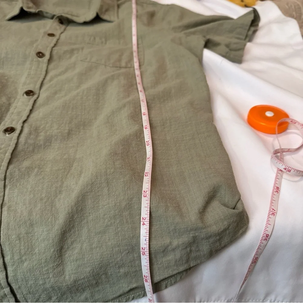 Men's Casual Button Down Shirt - Olive - Picture 12 of 12